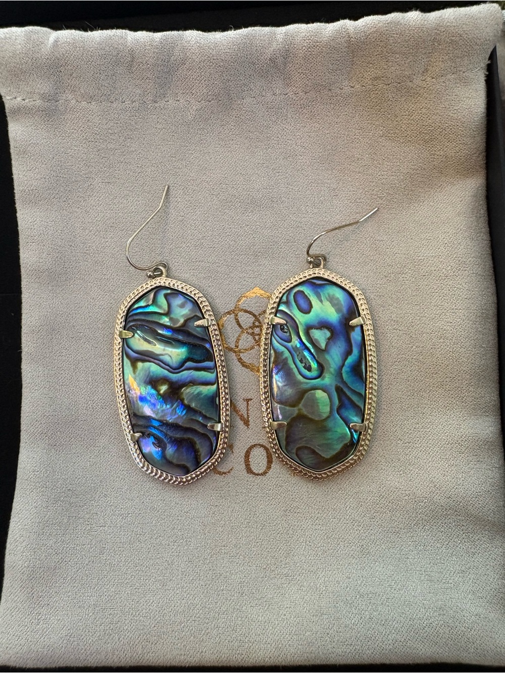 Kendra Scott Abalone Shell Drop Earrings - Multicolor Green Blue - Picture 2 of 2